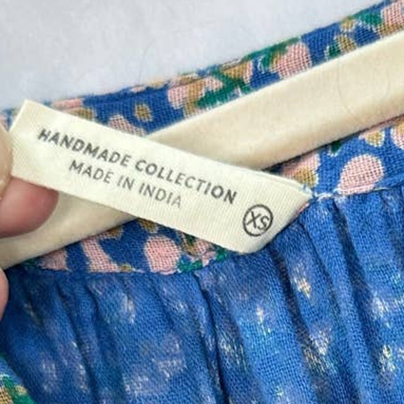 Mirth Pueblo Maxi Caftan Dress Handmade Gauze Cotton Cottagecore size XS - Picture 9 of 11